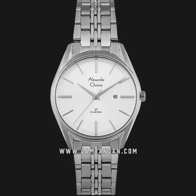 Alexandre Christie AC 8588 LD BSSSL Ladies White Dial Stainless Steel