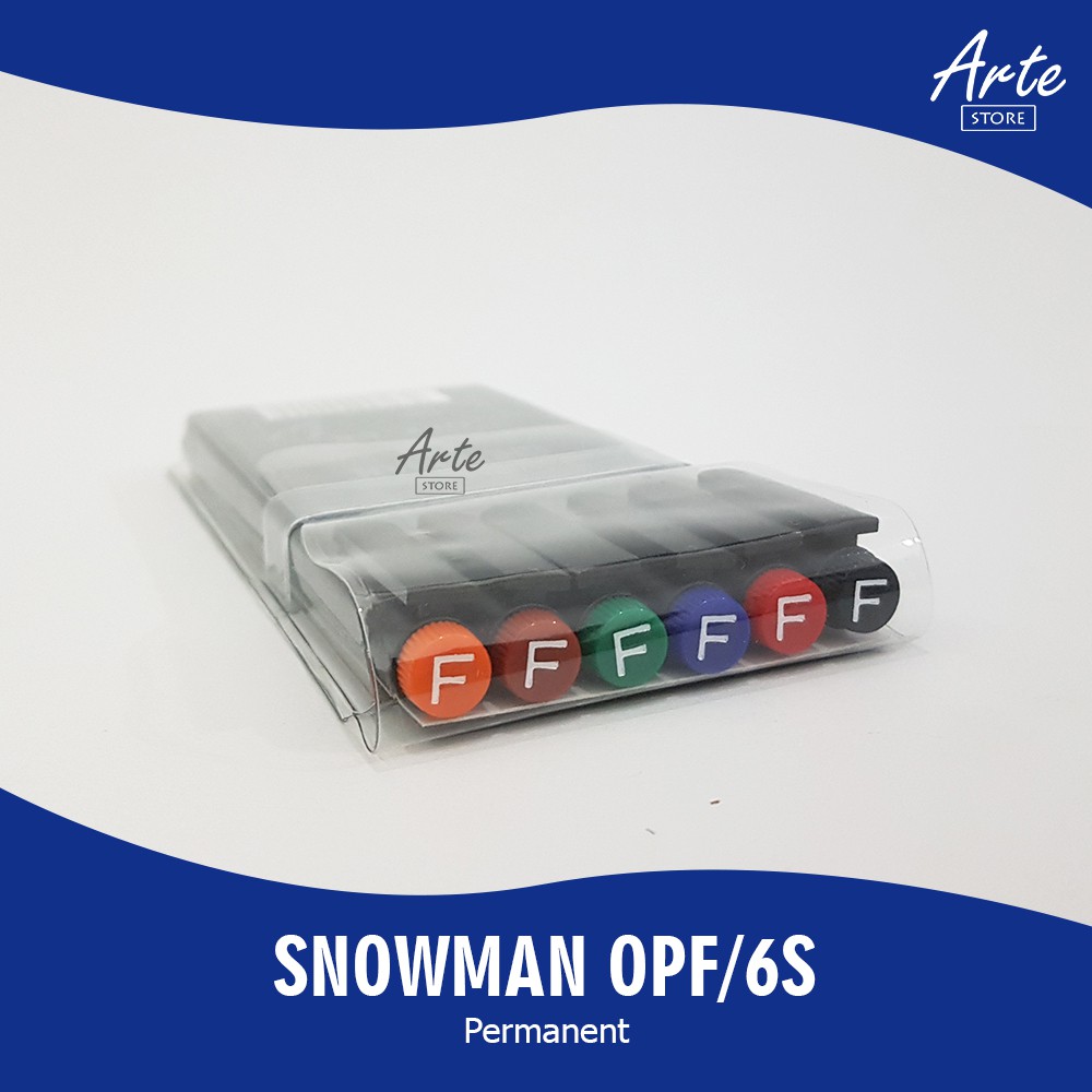 Spidol Snowman OHP OPF / OPM Set 6 Warna