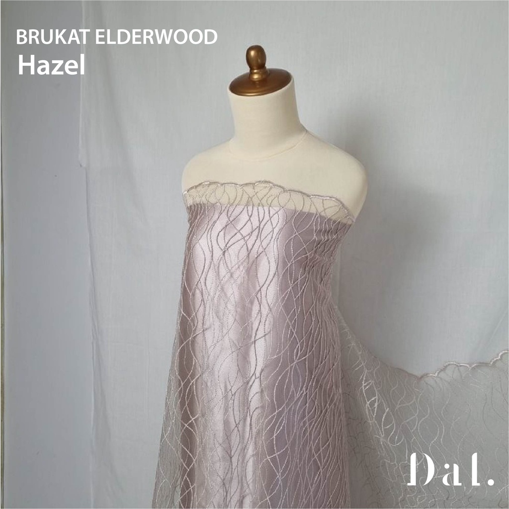 0,5m bahan kain brokat tile prancis kebaya elder wood akar salur line gamis gaun hijab bridesmaid