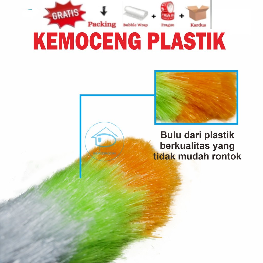 Kemoceng plastik / kemoceng rapia / kemoceng warna pelangi sintetis