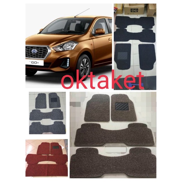 karpet mie 3 baris mobil Datsun Go + hitam merah cream abu