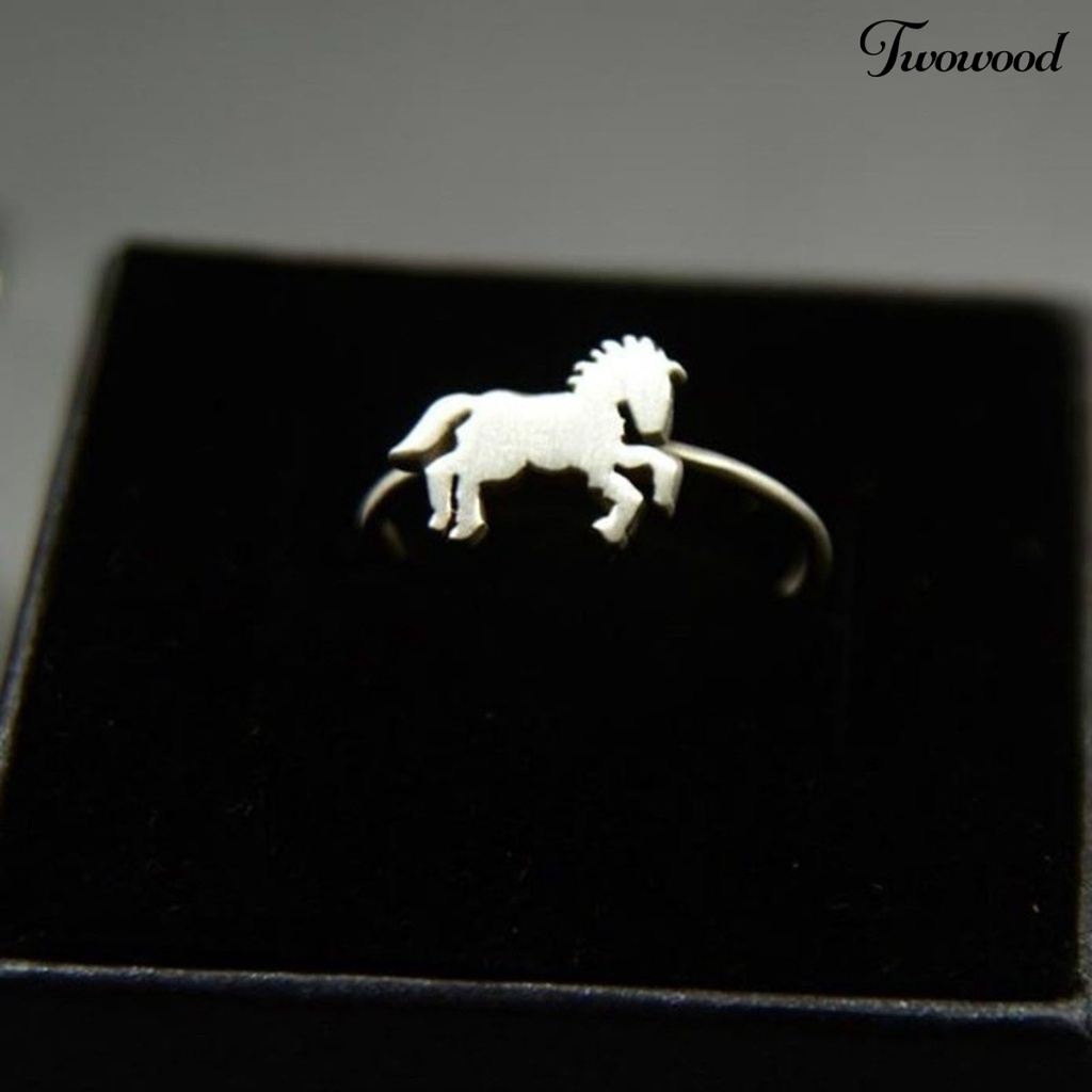 Twowood Finger Ring Horse Shape Exquisite Men All Match Fine Workmanship Ring Birthday Gift