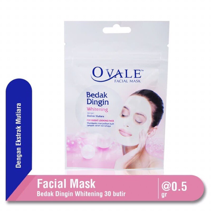 Ovale Bedak Dingin Whitening(Facial Mask) 30 Butir @0.5g