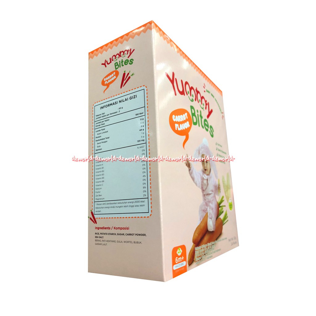 Yummy Bites Flavour Carrot Flavour Biskuit Bayu Biskuit Wortel 50gr