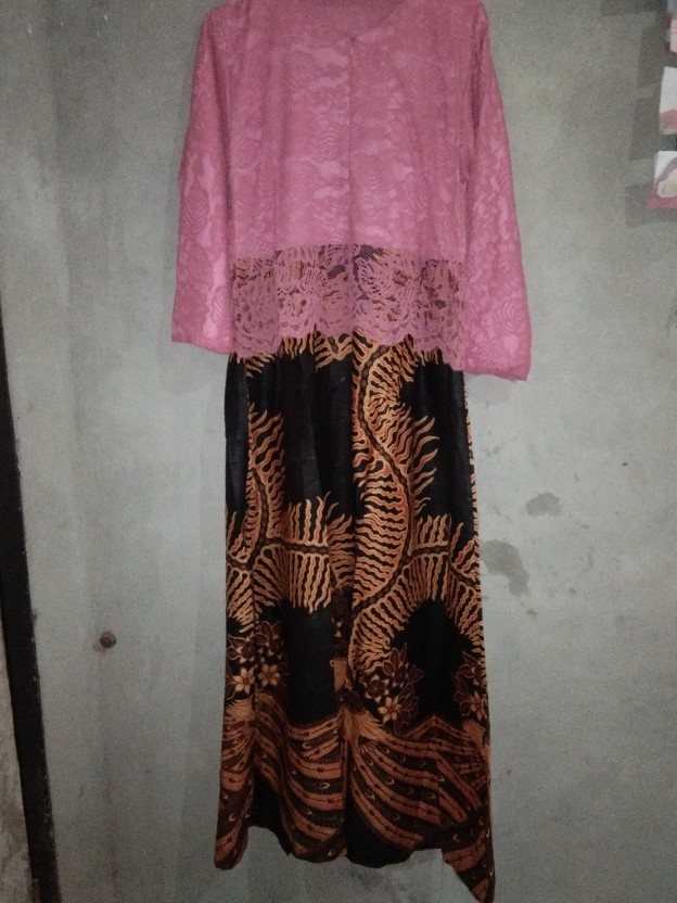 (ori 4 Varian Warna) Batik Couple Kartika 2595 Gamis Kebaya Modern Motif Kelabang Batiksumberurip