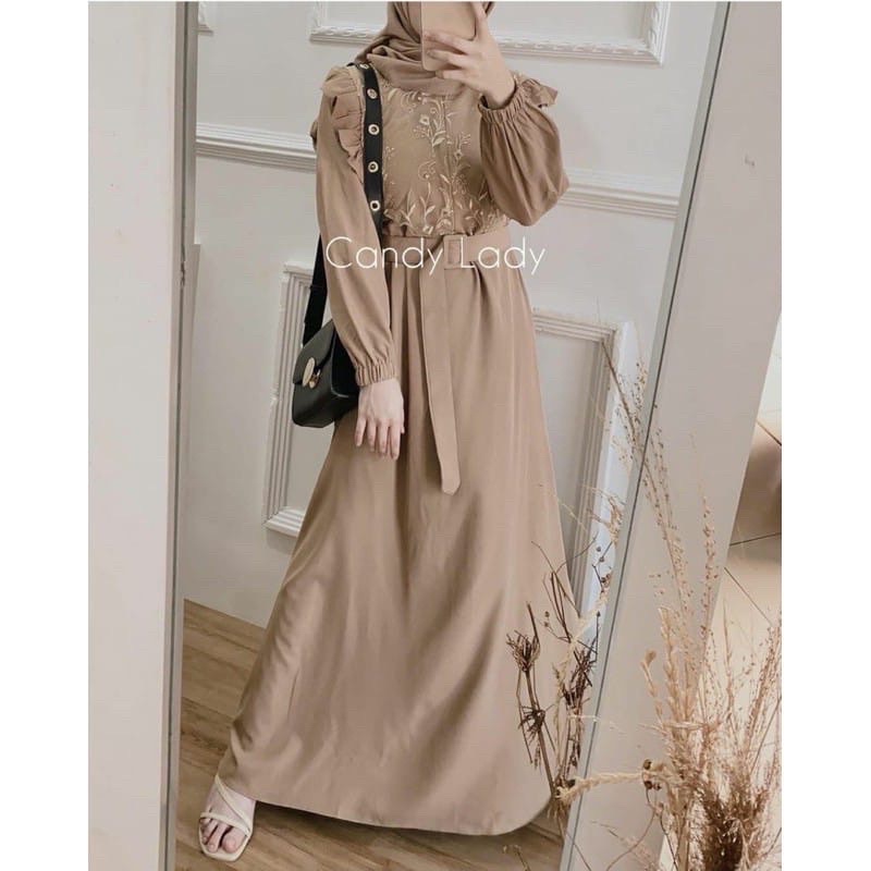 GAMIS BRUKAT KEBAYA TILE MAXY DRESS BUSUI WANITA MUSLIM BROKAT MOSCREPE MURAH GAMIS TERBARU-2