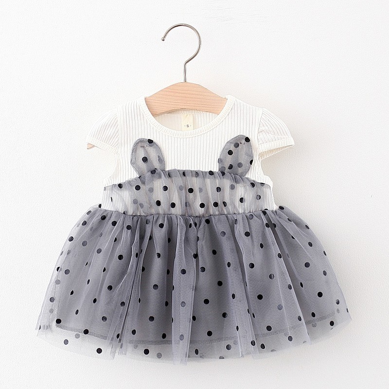 LittleAaron DRESS RABBITS ONDE 8827 EBV Baju Dress Anak Perempuan Import 6 bulan - 3 tahun