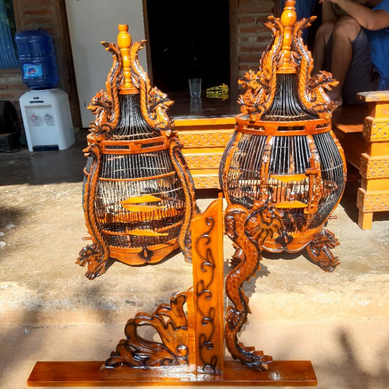Sangkar Perkutut Jati Ukir Naga/Sangkar Burung Perkutut