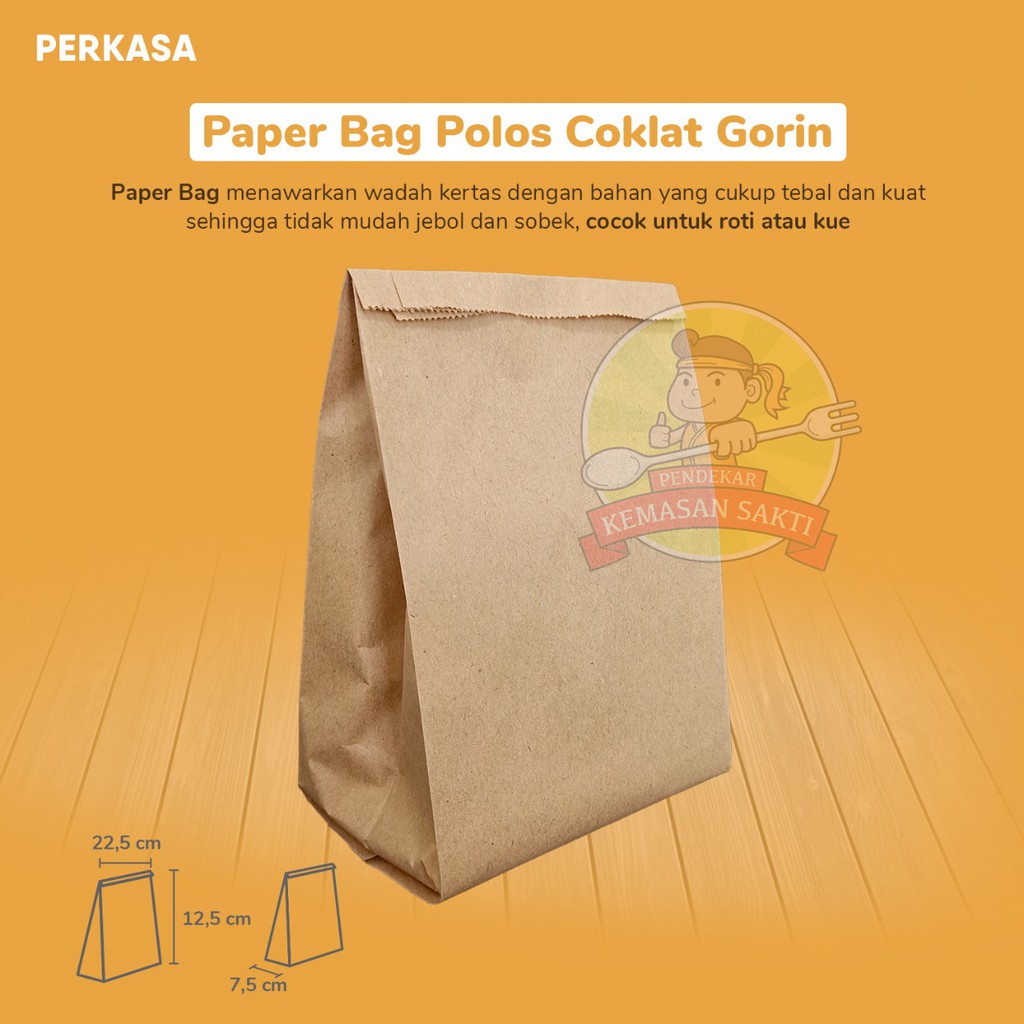 

Paper Bag Satchel Coklat Polos 12,5x8x22,5 / Kantong Kertas Satchel Bag / Paperbag Murah Souvenir