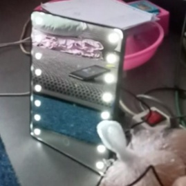 RUIMIO Home Solution Cermin Makeup Mirror 16 LED Light A3107 Grab Medan