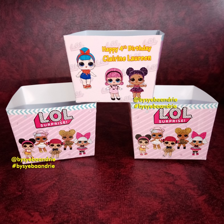 

Mini cup snack / Tempat snack / Tempat popcorn Ulangtahun anak LOL