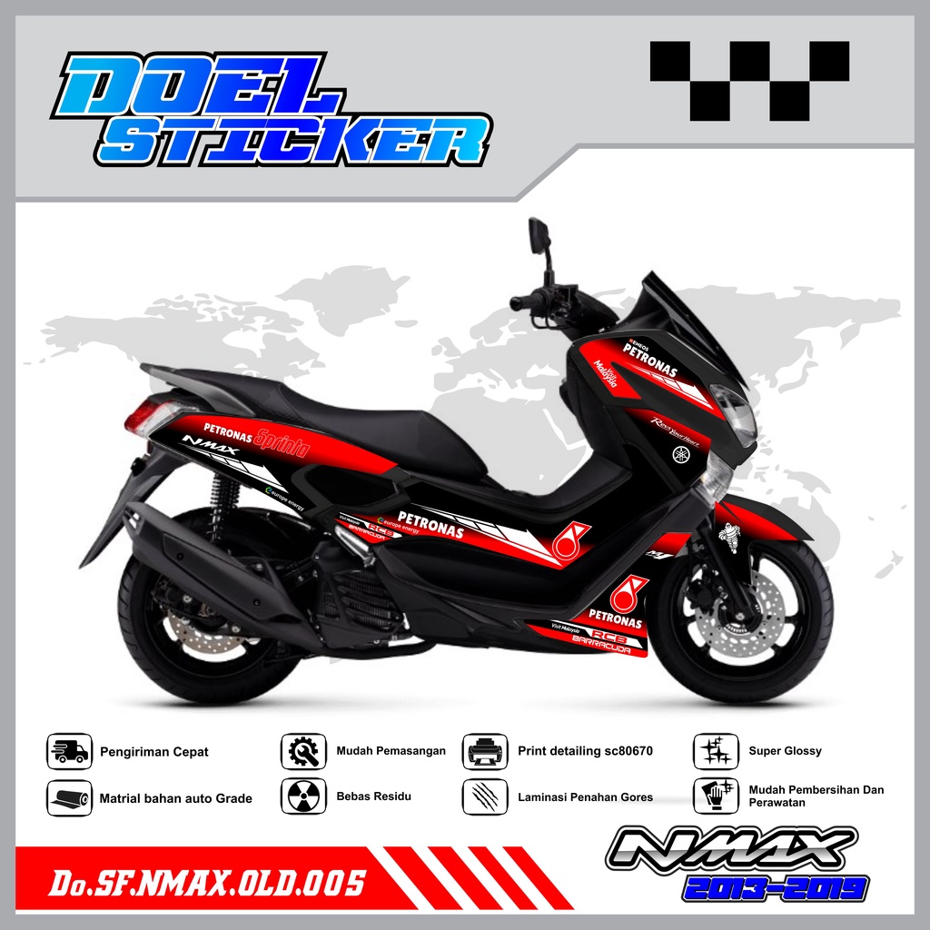 STICKER STRIPING NMAX OLD - STICKER STRIPING LIST VARIASI HOLOGRAM , CROME YAMAHA NMAX OLD DOEL 005