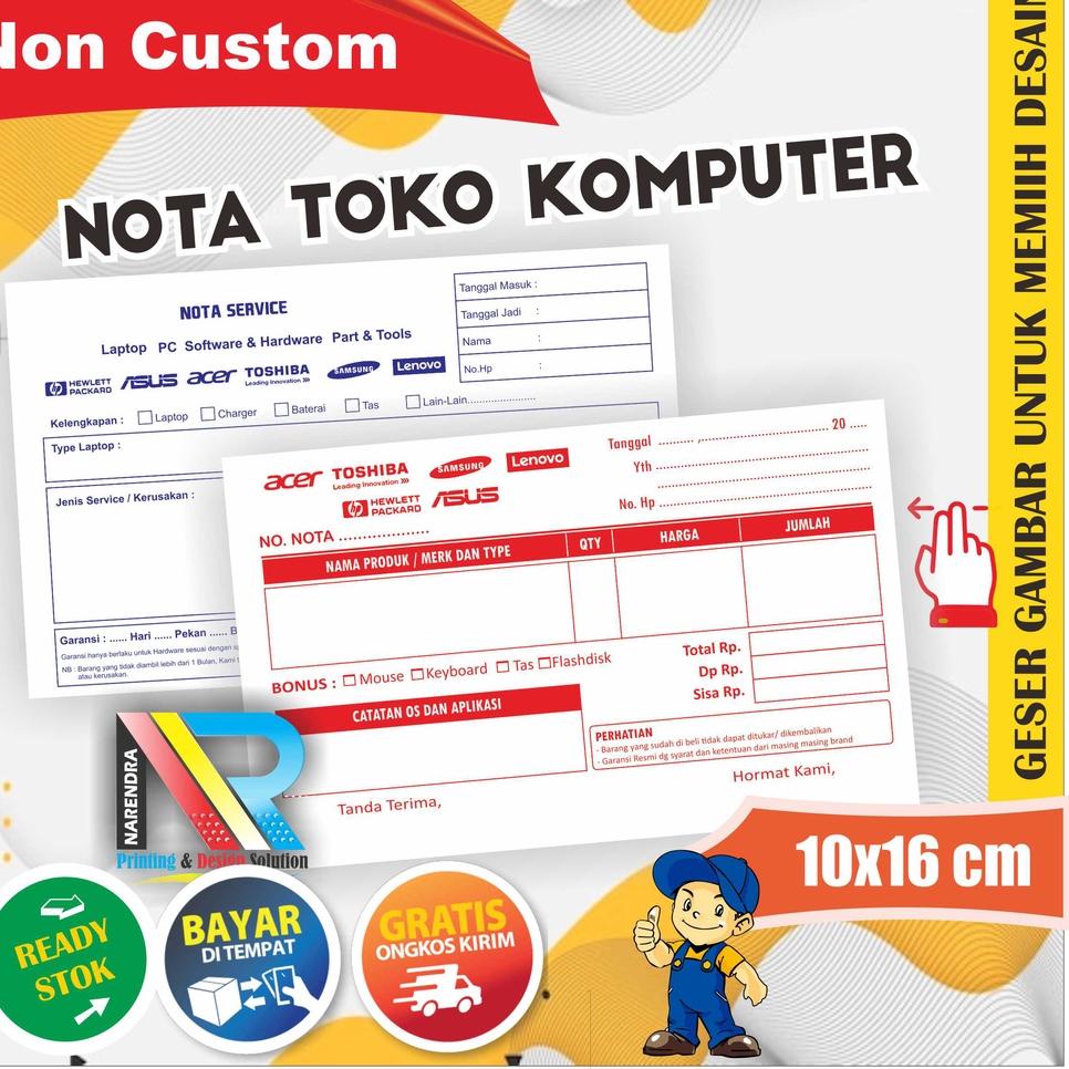 

BEST SELLER ㅀ Nota Komputer untuk Servis Komputer dan Penjualan Grosir dan Eceran 2 ply Rangkap ღ