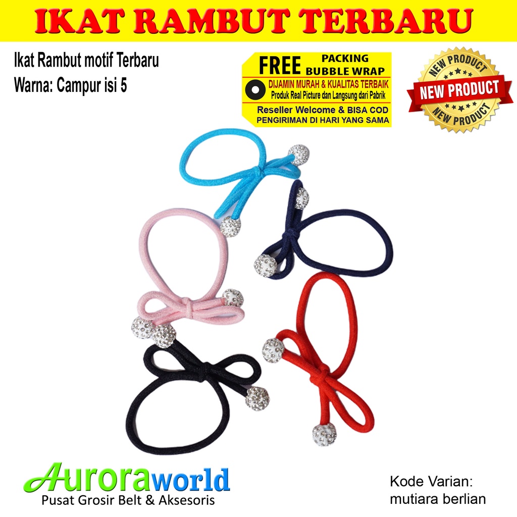 AURORAWORLD 5PCS IKAT RAMBUT KOREA TERBARU KUNCIRAN RAMBUT WANITA BISA COD