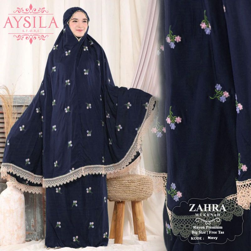 Mukena Zahra by Aysila Mukena Bahan Rayon Premium Big Size Free Bag