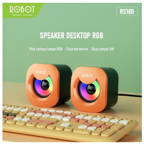 ITSTORE ROBOT Speaker RS180 E- Multimedia Portable Speaker Music Mini for Gaming Computer Laptop usb Garansi Original Resmi