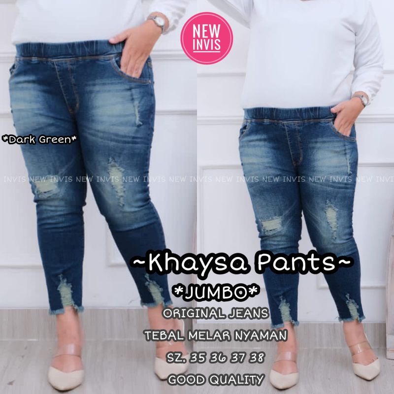 KHAYSA JUMBO JEGGING JEANS 7/9 RIPPED // KHAYSA JEANS LEGGING SOBEK SIZE (35-38)