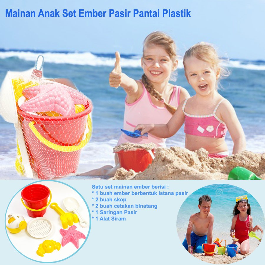 Mainan Pantai Set Ember Pasir Pantai Plastik Murah