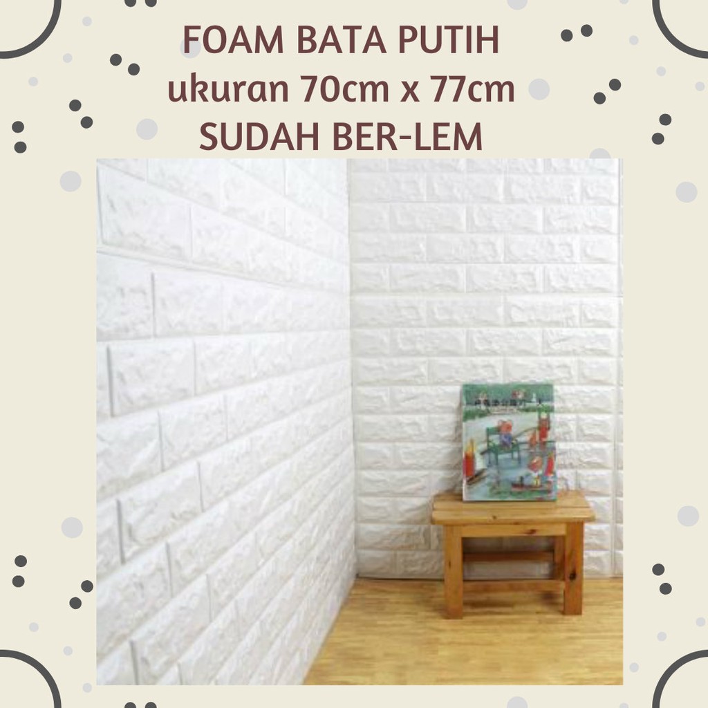 Jual [READY SEMARANG] WALLPAPER 3D STIKER FOAM BUSA MOTIF BATU BATA 3D / BAHAN BUSA ANTI AIR