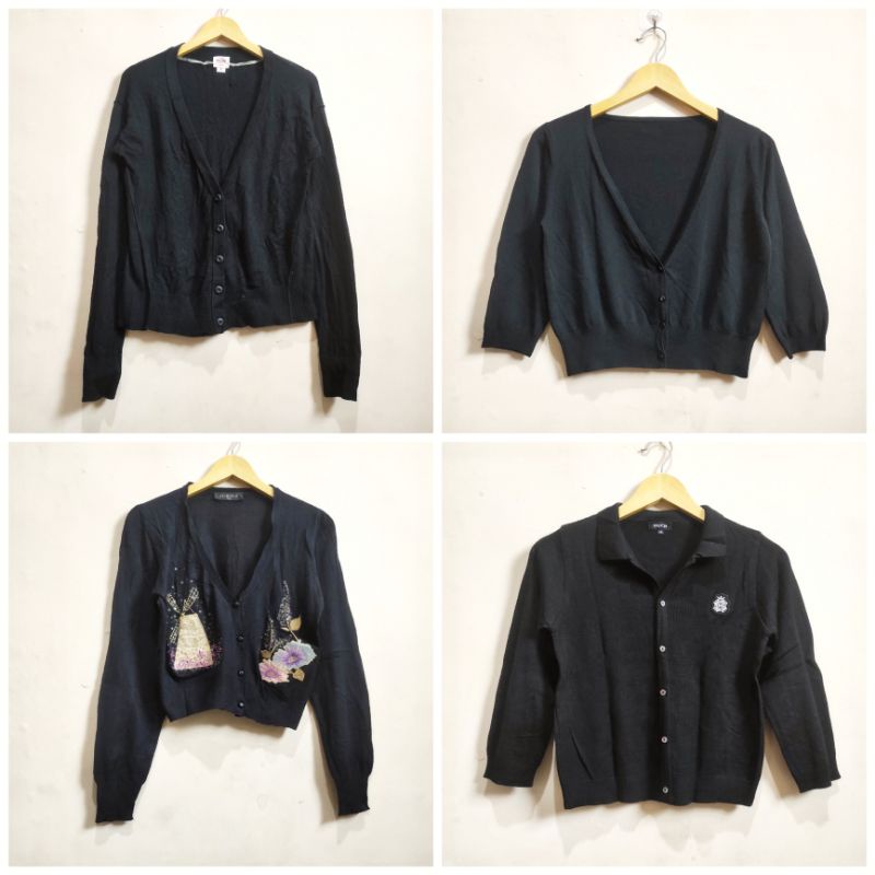 THRIFT CARDIGAN RAJUT PREMIUM (HITAM)