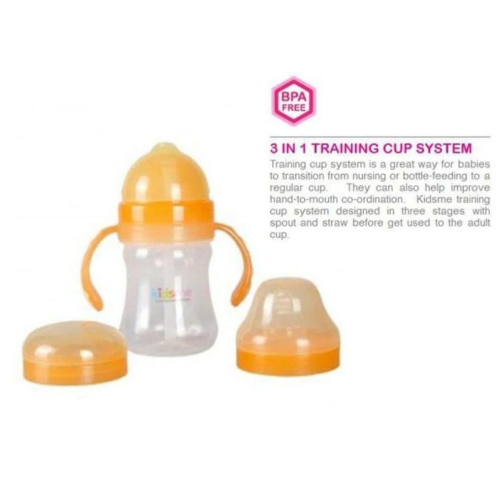 Kidsme 9897 3 in 1 Training Cup System 180ml 9m+ Botol Minum 3 Tingkat