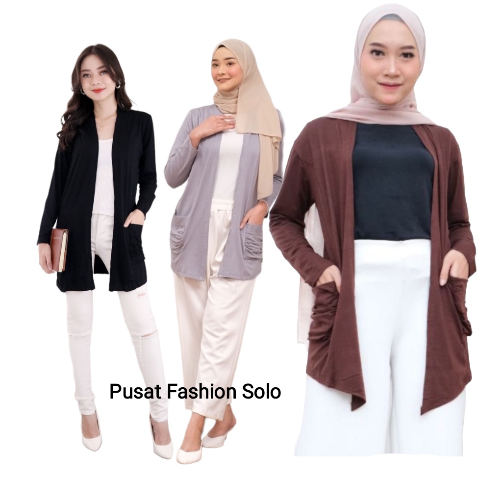 PROMO / BAHAN PREMIUM / Outer Cardigan Wanita Rayon Spandek Nyaman Polos