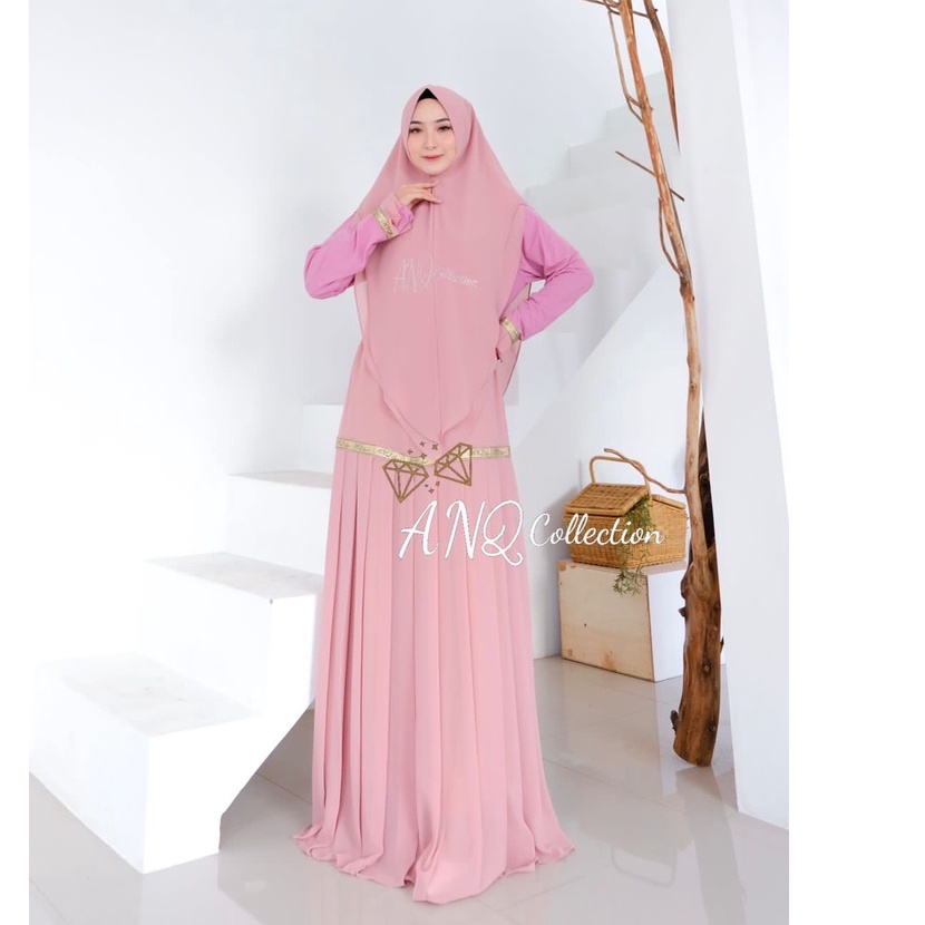 GAMIS NATASYA MADINA JASMIN ANQ COLLECTION ITYCREPE JERSEY MIX CERUTY PREMIUM DRESS PESTA SIZE JUMBO