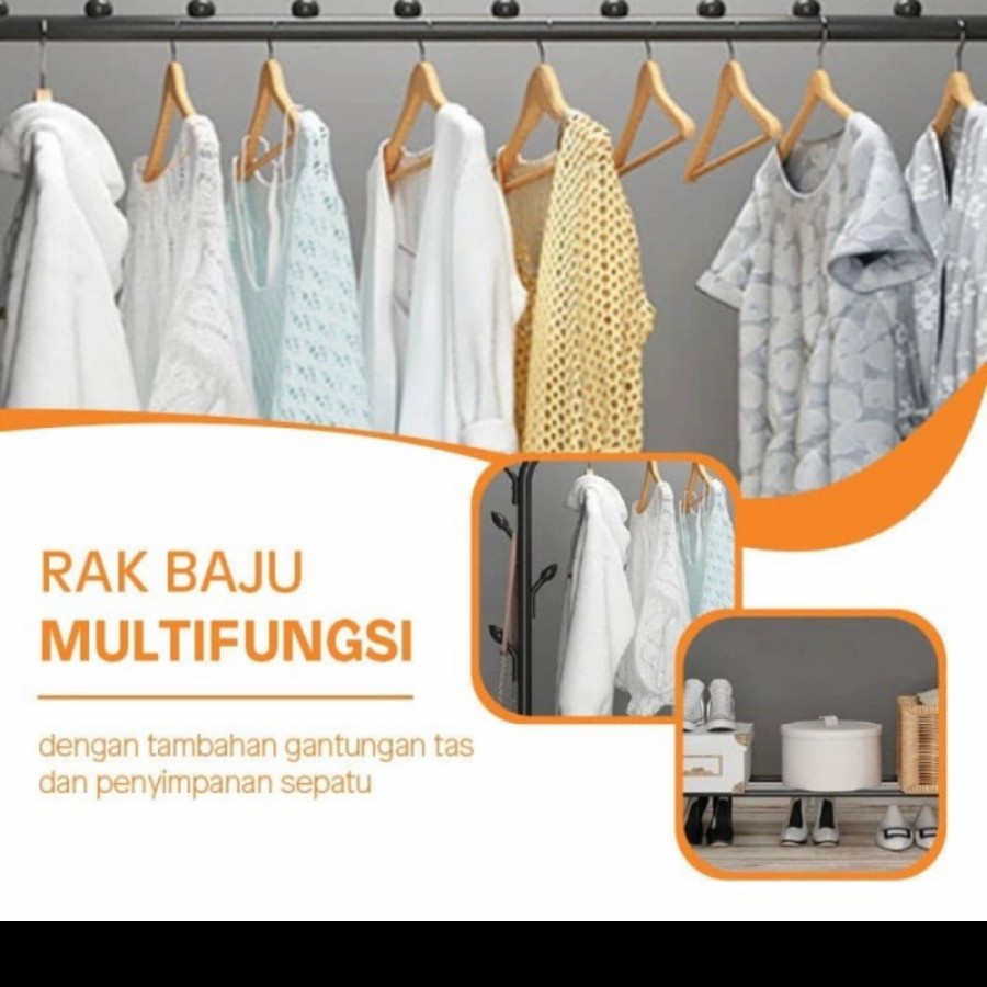 EM RAK JEMURAN BAJU PAKAIAN GANTUNG BESI STANDING SINGLE CLOTHES