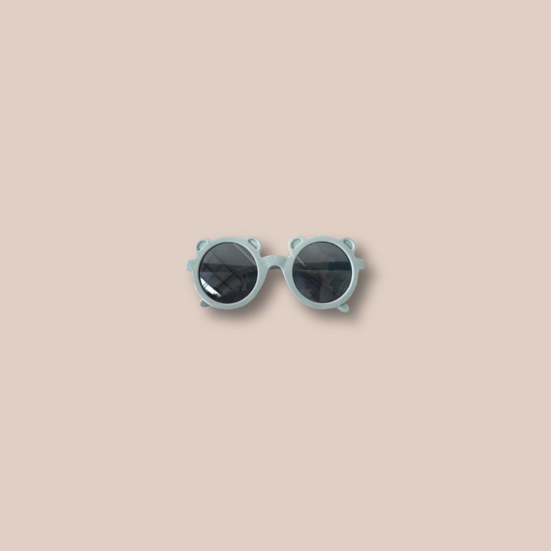 BEAR & ROUND KIDS SUNGLASSES ANTI UV 1-6 TAHUN | Kacamata Anak Perempuan Kacamata Anak Laki Laki Kacamata bulat anak Kacamata anak bear Kacamata anak retro-Bear - Steel Blue