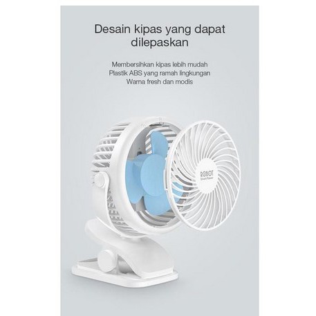 ITSTORE Robot Mini Fan Portable Clip RT-BF10 720 Degree Rotation Kipas Angin