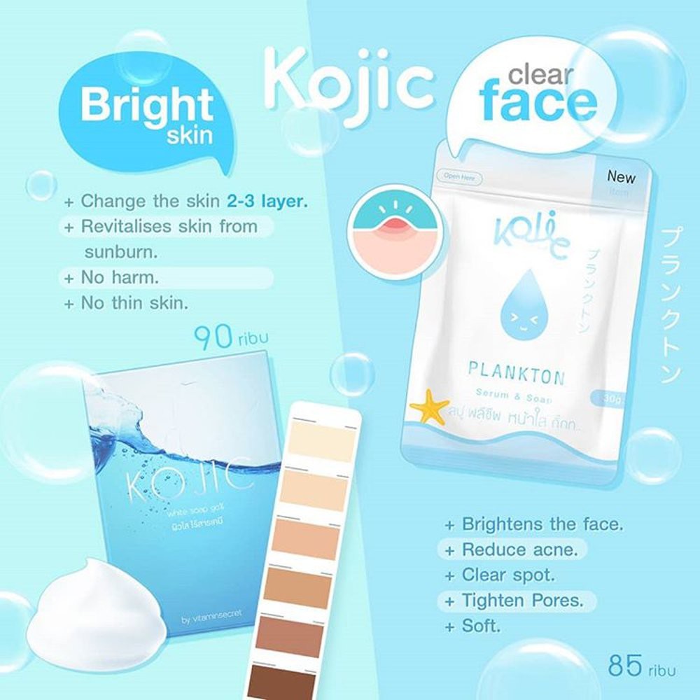 Kojic Acid plus Marine Plankton Sabun Wajah Pencerah Kulit FDA Thailand