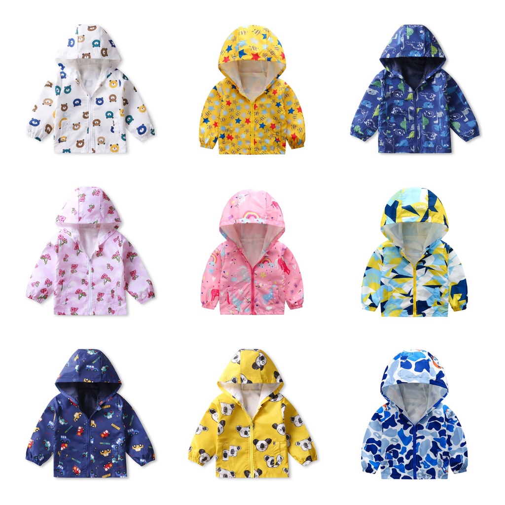 0-7TAHUN JAKET ANAK BERMOTIF KUALITAS IMPORT / JAKET BAYI IMPORT BAHAN PARASUT