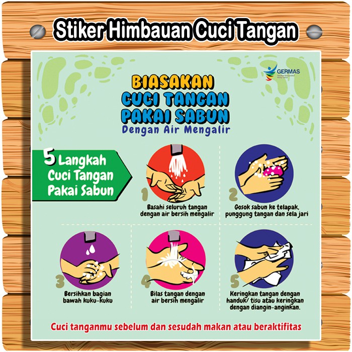  STIKER  HIMBAUAN CUCI TANGAN DAN KESEHATAN Shopee Indonesia