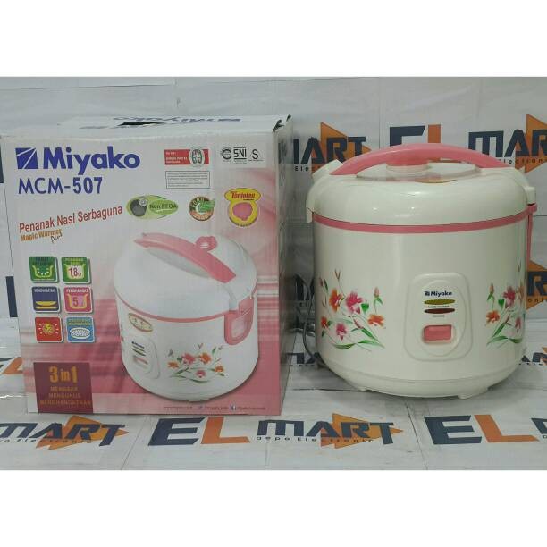 Miyako Magic Com Rice Cooker 3in 1 MCM 507 MCM507 Penanak Nasi Pengukus Menghangatkan 1,8 Liter