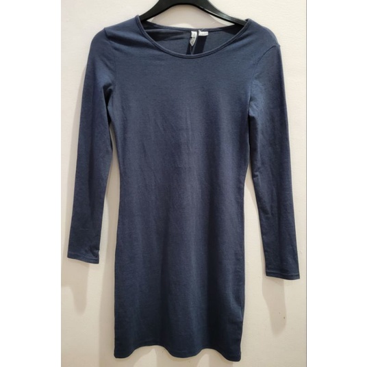 Baju Dress HnM Divided Polos Abu midi lengan panjang