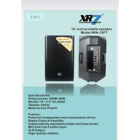 Speakee aktip XR7 Eurolive win15ft original XR7 win15ft Win15ft