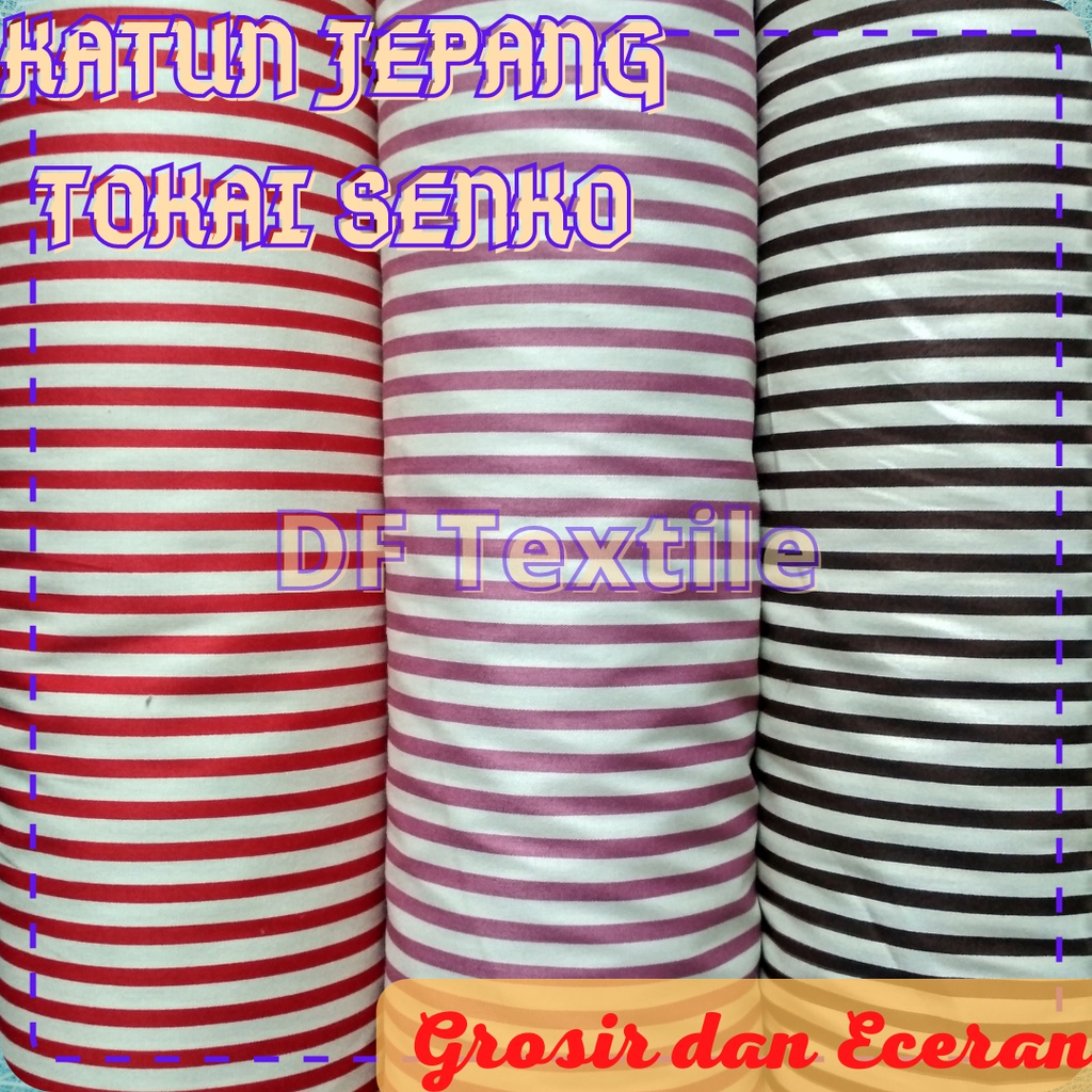 Kain Katun Jepang Salur Lilin Dasar Putih JD Tokai Senko Color Series 1