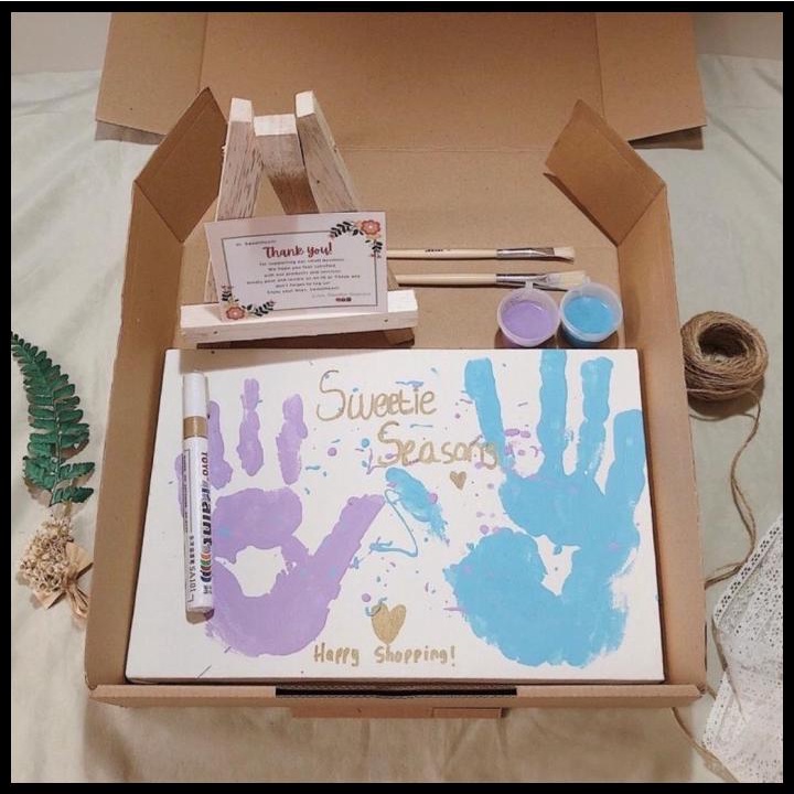 

[Termasuk Easel] Diy Handprint Painting Kit By Sweetie Seasons
