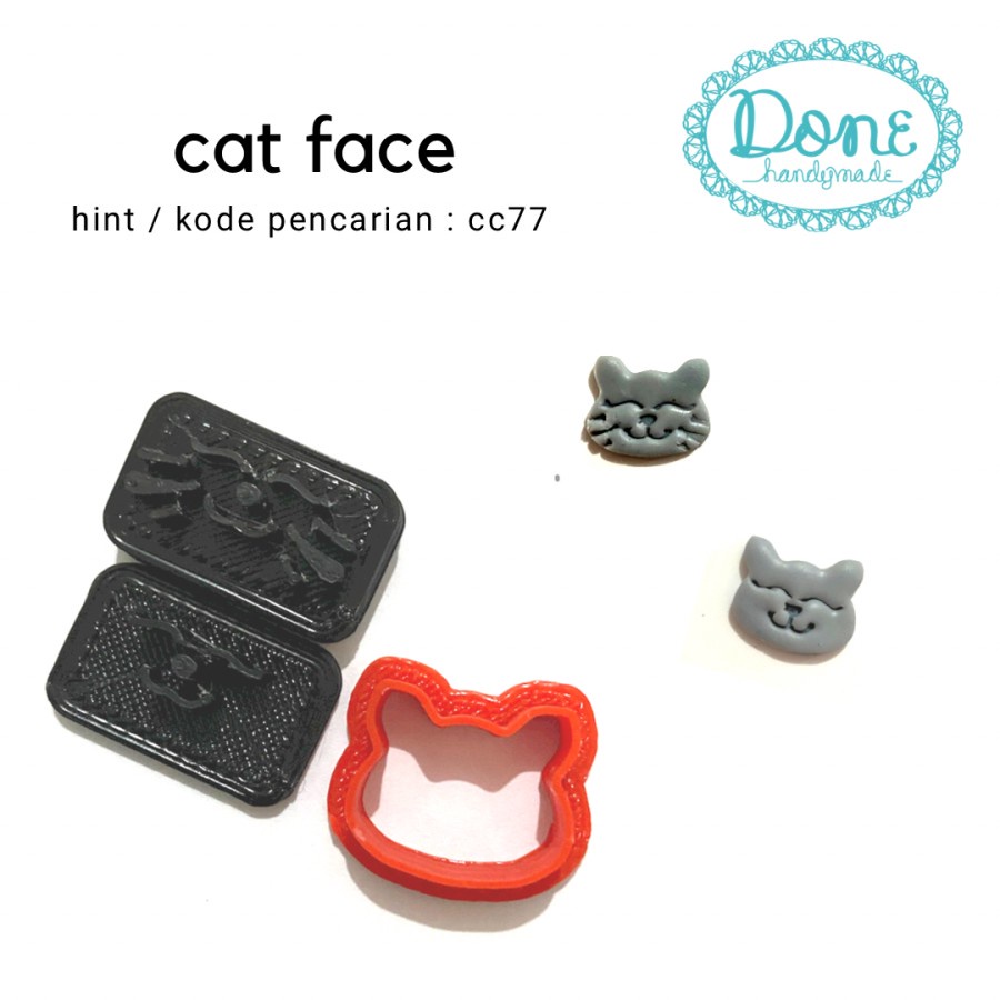 Cat face kittys head cookie cutter cutter clay cetakan fondant cc77