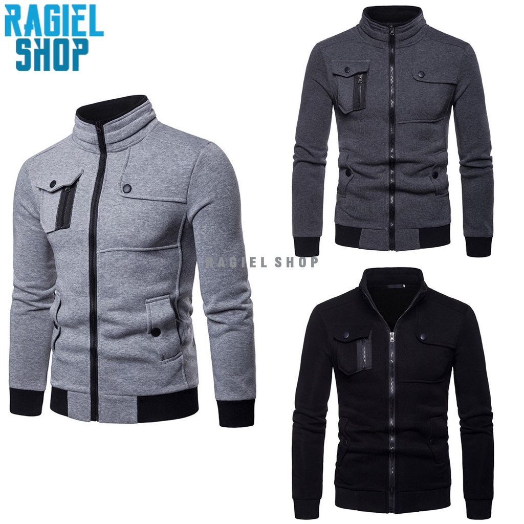 RGL x BROK - Jaket Pria Casual Trendy Bahan Katun Fleece Cotton Tebal Premium Original Jacket Import