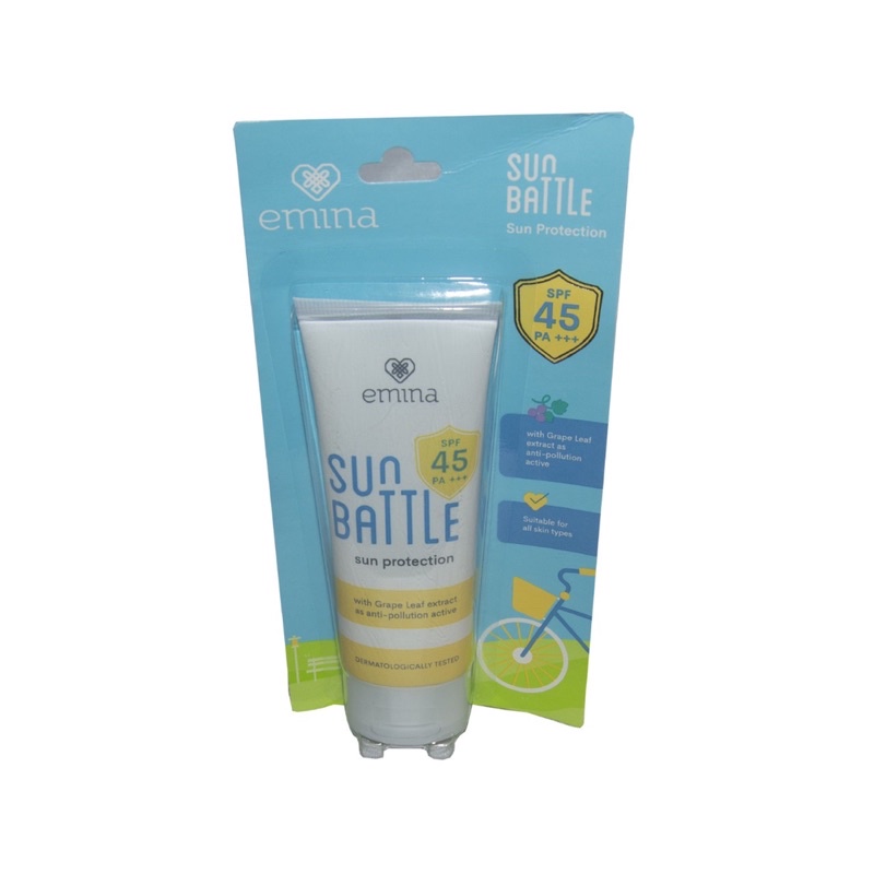 `ღ´ PHINKL `ღ´ ╰☆☆ 𝔢мιℕά ☆☆╮ Emina Sun Battle SPF 45PA+++ sunscreen anti UVA UVB sinar matahari