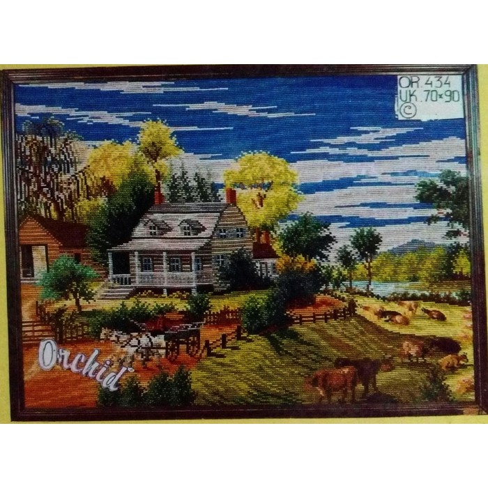 KRUISSTEEK KRISTIK ORCHID MOTIF PEMANDANGAN or 434