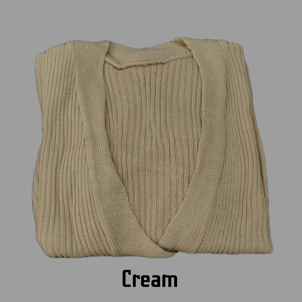 Outer Cardigan Cardy Kardigan Rajut Crop Korea Basic Miya Outerwear Kancing Batok Wanita Rajut Halus Kekinian Premium Allsize-Cream