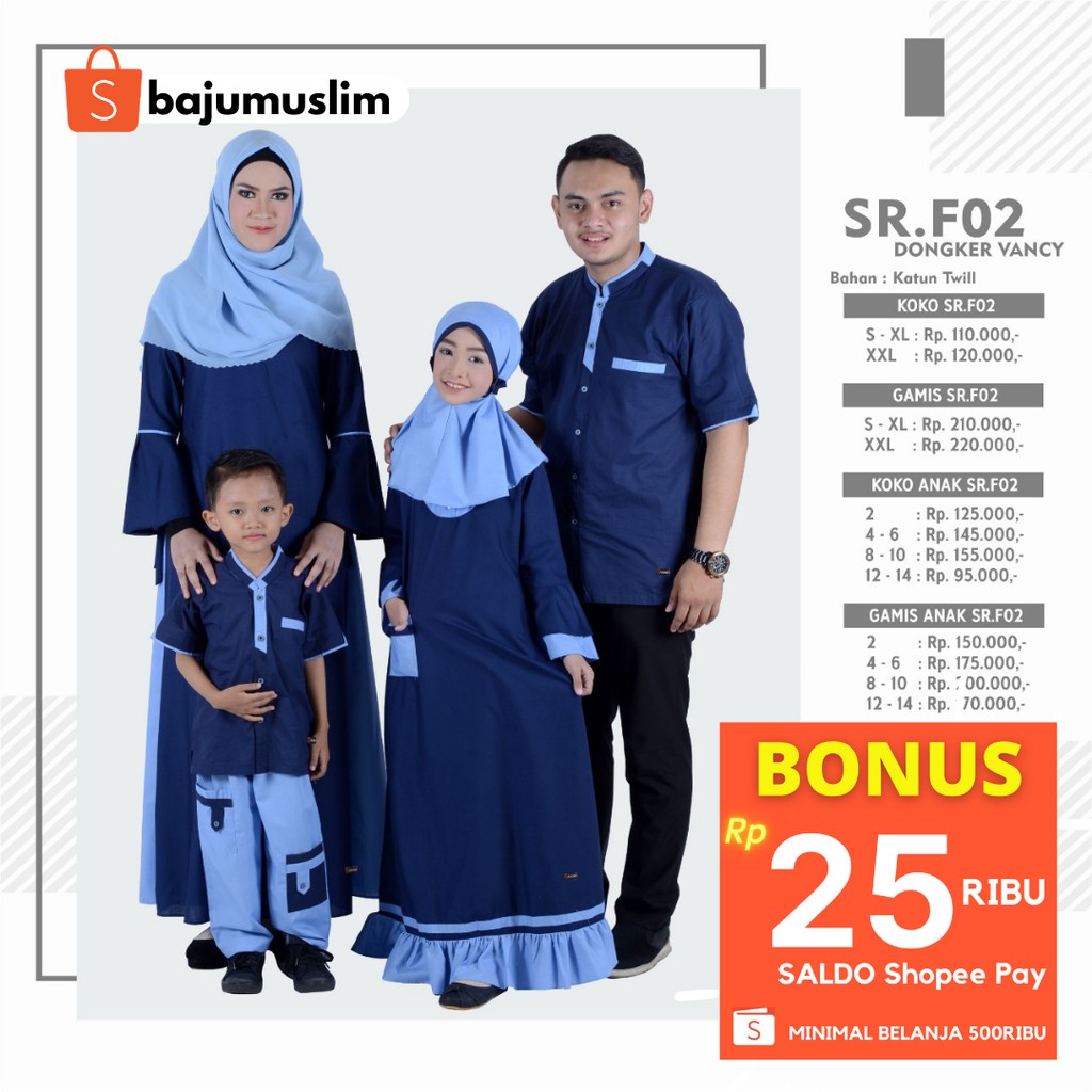 Baju Gamis Sarimbit Couple Keluarga Pasangan Dress Pesta Muslim Muslimah Kondangan Wanita Samara F02 Shopee Indonesia