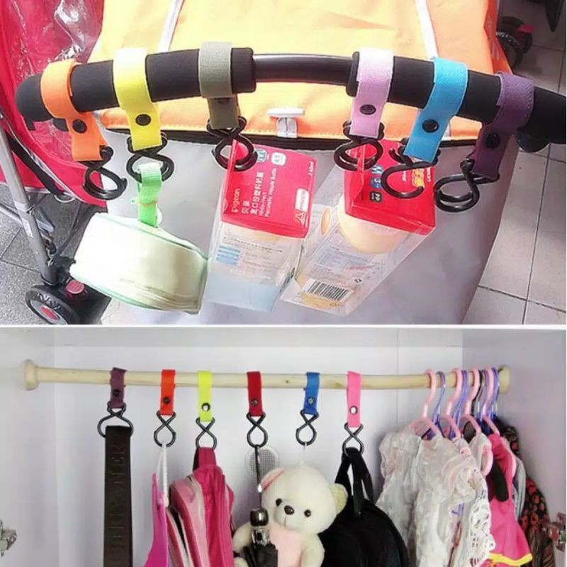 X2 Gantungan Stoller Hook Hanger Stoler Bayi Tali Pengait Barang Kereta Anak Balita Cantolan Kresek