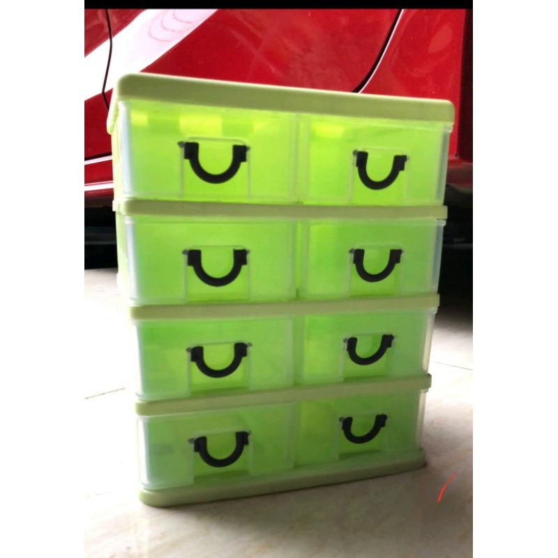 LACI MINI SUSUN 8 GREEN LEAF 7906 / RAK CABINET STORAGE BOX / KOTAK PENYIMPANAN BARANG / KOTAK OBAT