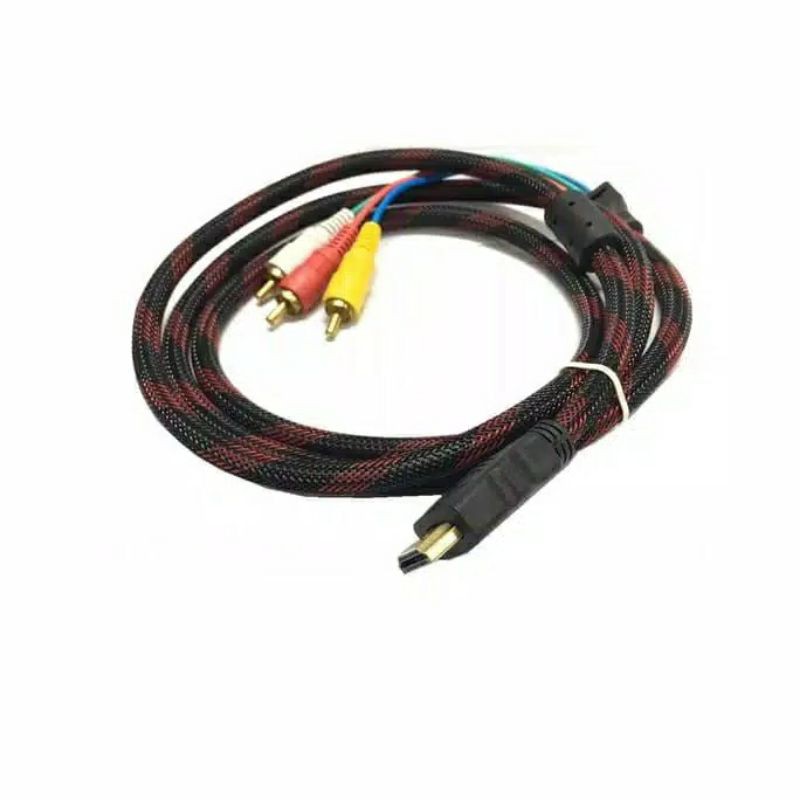 Kabel HDMI To 3RCA/AV 1,5Meter Jaring