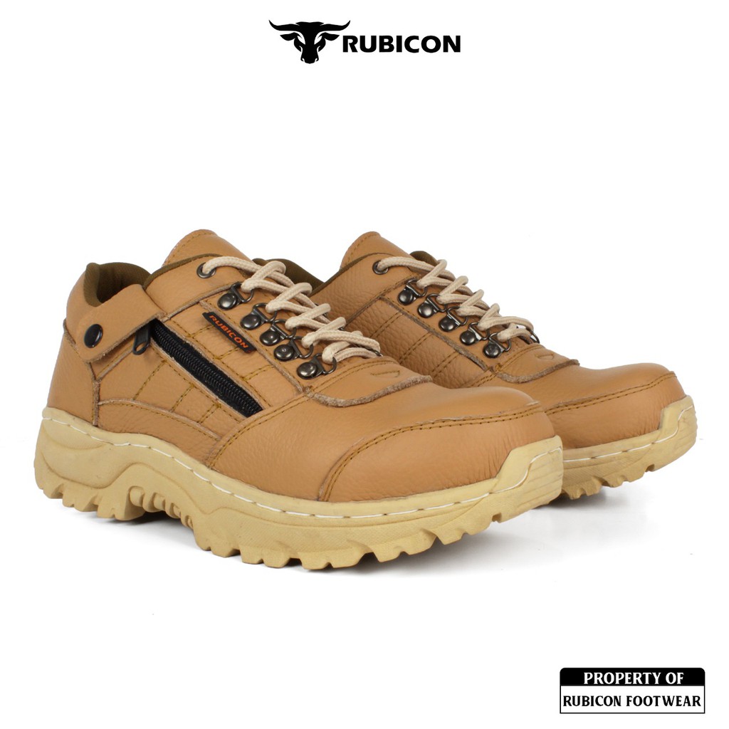 SEPATU SAFETY PRIA KULIT ASLI LOW BOOTS TRACKING SAFETY SHOES UJUNG BESI RUBICON TIREX RESLETING