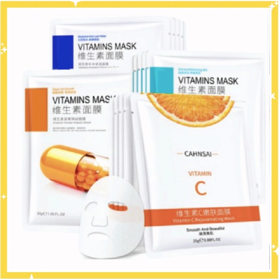 Vitamin Ice Cream Mask VitC Masker Wajah Vitamin C Capsule Pil Vitamins BQ003