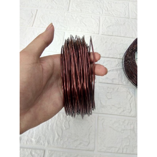 paket hemat kawat bonsai 30 meter maroon ukuran 1 mm dan 2 mm total 30 meter